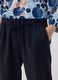 Blue linen and cotton blend trousers_3