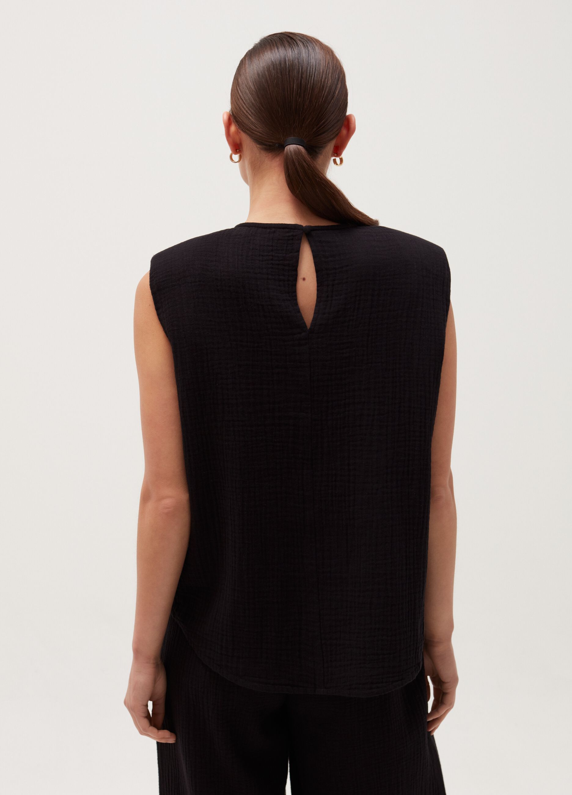 Boxy fit tank top with shoulder straps