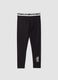 Black slim-fit stretch cotton jersey leggings with Everlast logo_0