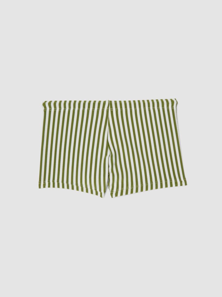 Green and white stretch boxer swim shorts_1