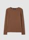 Brown crew-neck pure cotton jersey T-shirt_0