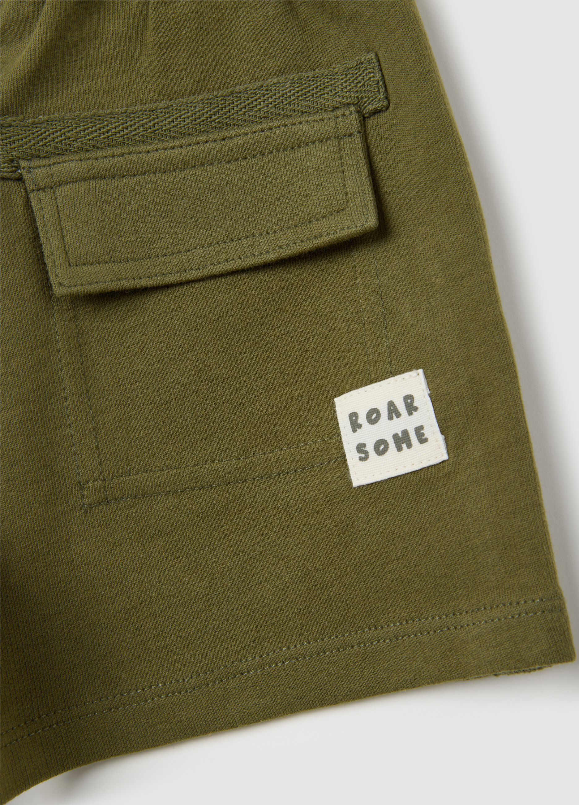 Shorts da neonato in puro cotone verde regular fit
