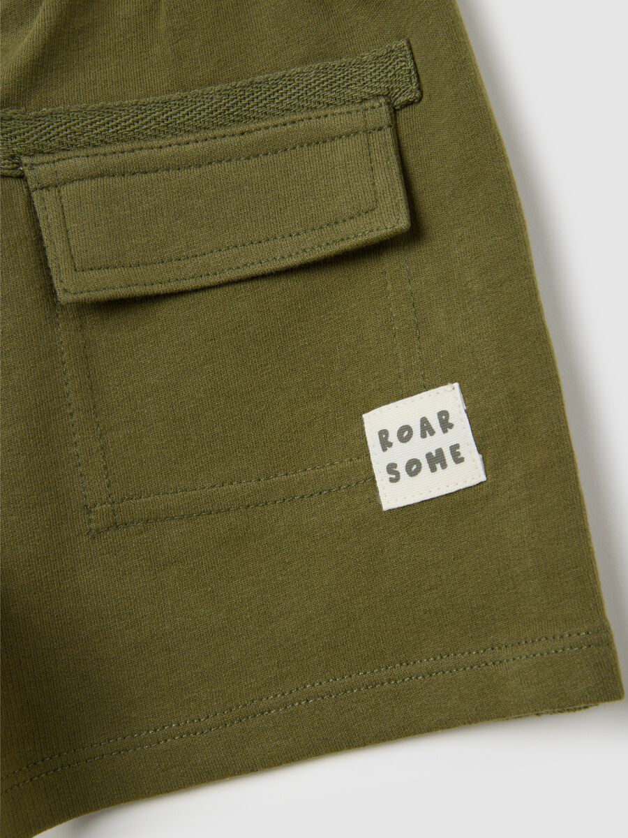Infant's green pure cotton shorts regular fit_3