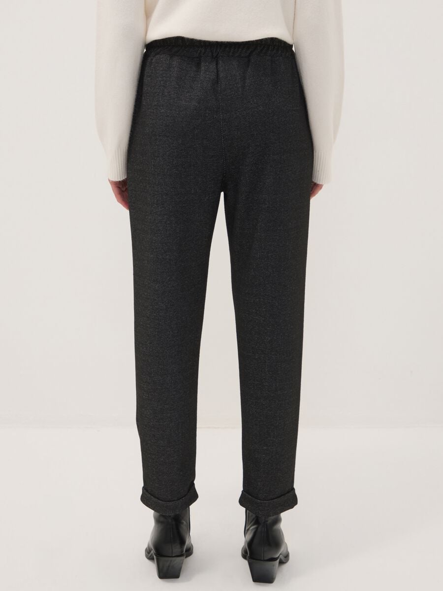 Grey regular-fit formal trousers in stretch viscose_3