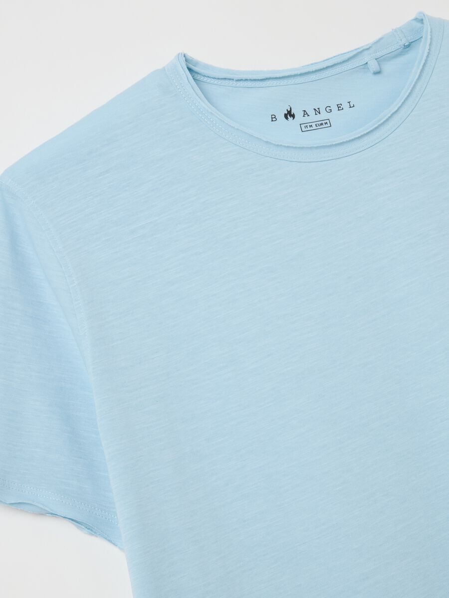 Men's pure cotton light blue regular fit T-shirt_1