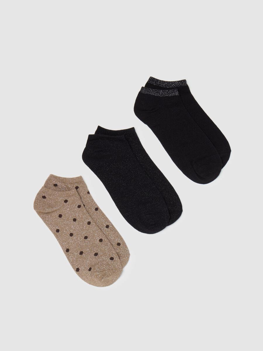 Three-pair pack sneaker liners with lurex_0