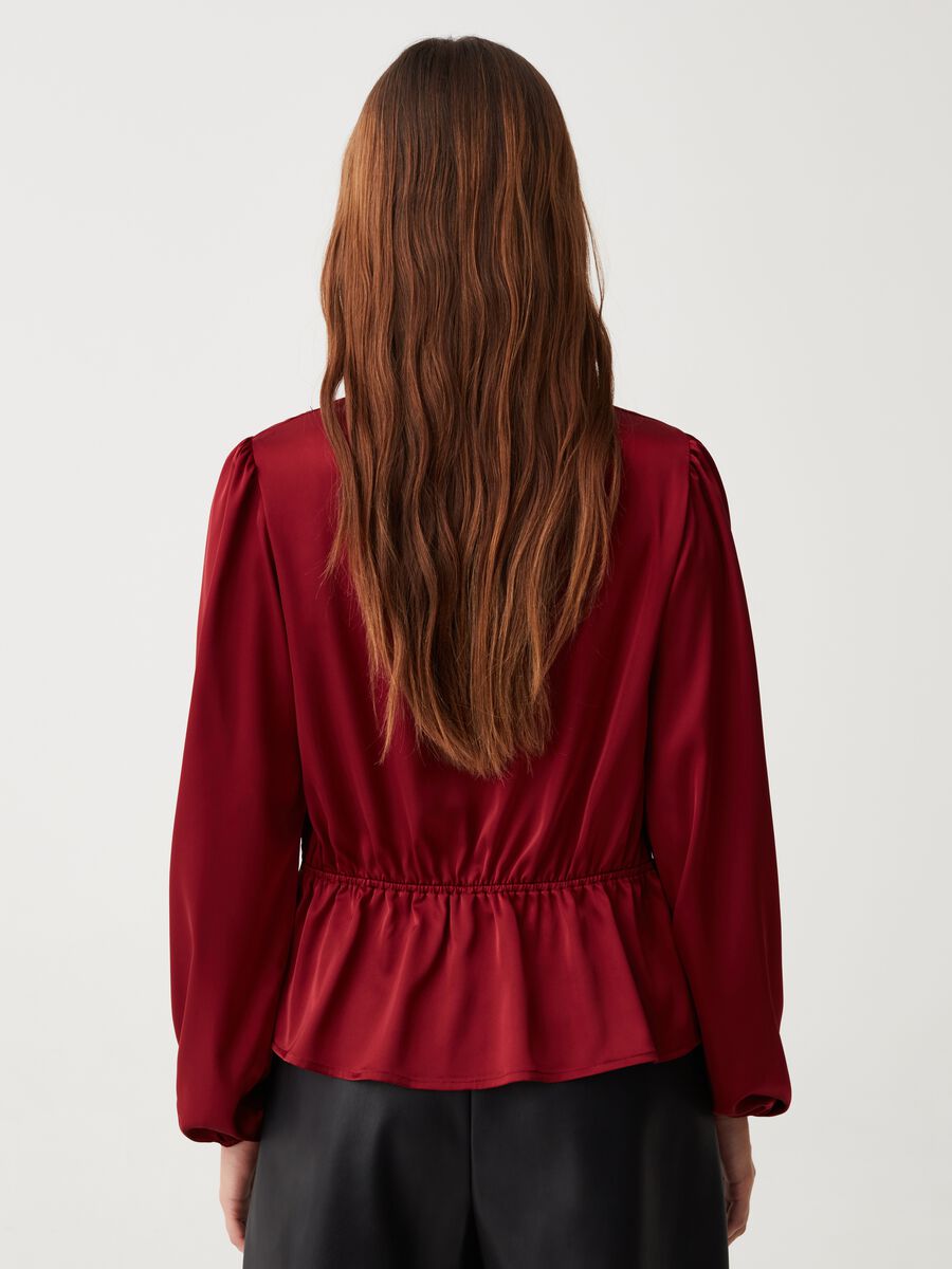 Blusa in satin con coulisse_2