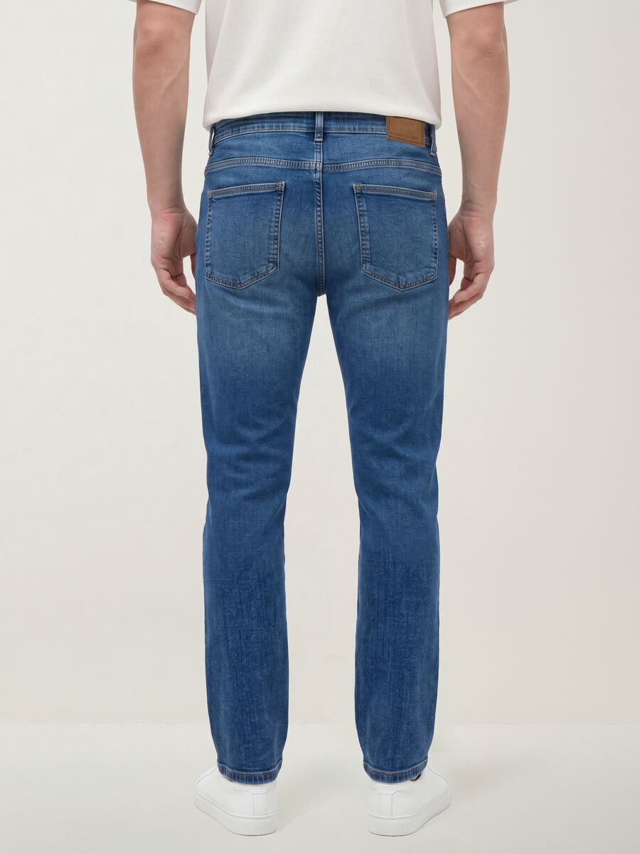 Jeans denim blu in cotone elasticizzato skinny fit_2