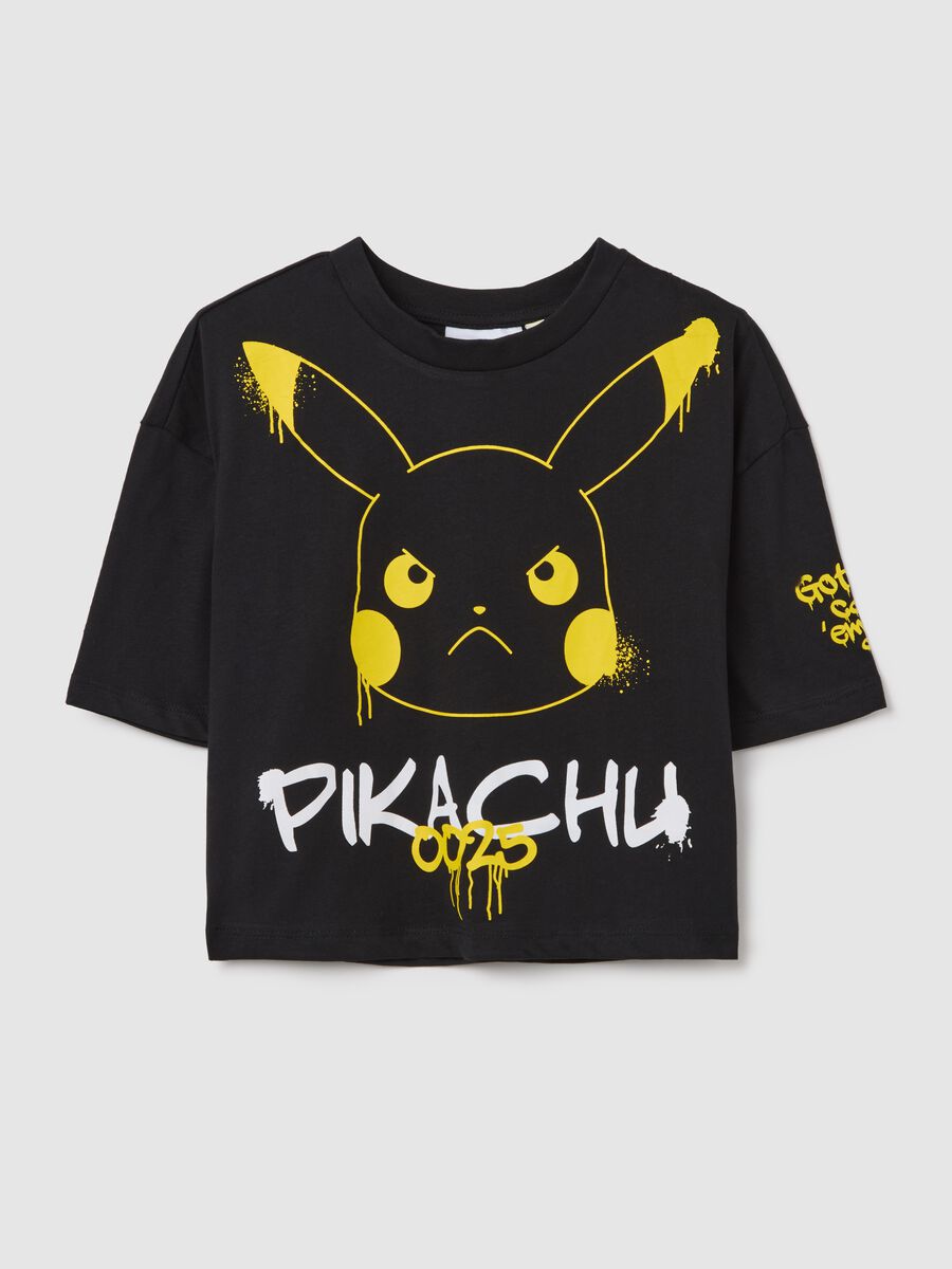 Boxy-fit T-shirt in cotton with Pikachu print_3