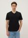 Black pure cotton regular fit V-neck T-shirt_0