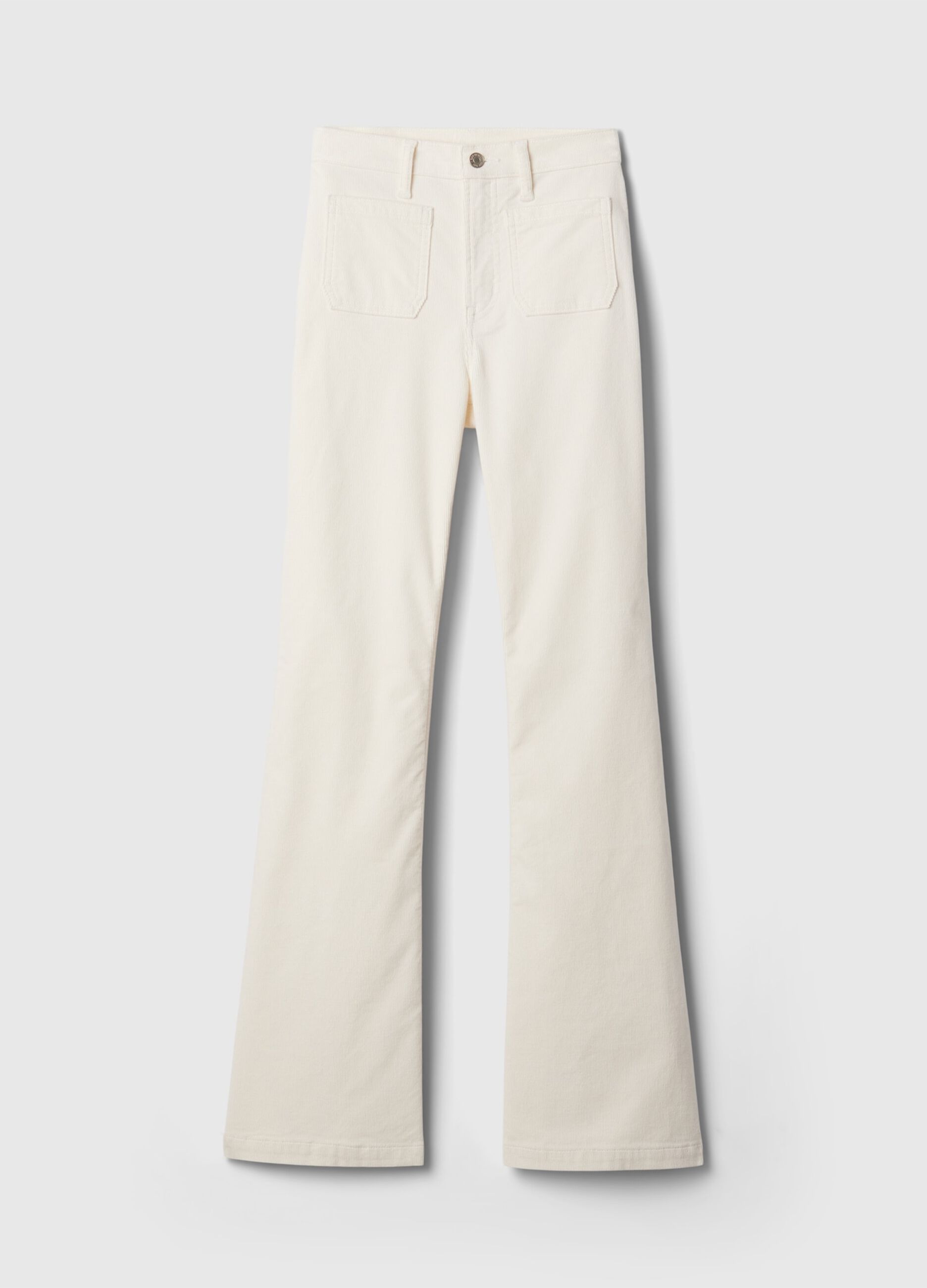 Flare-fit high-rise trousers in corduroy