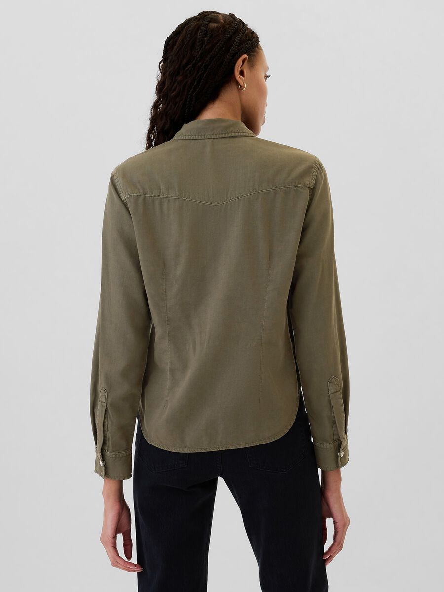 Western shirt in denim with pearl buttons_2