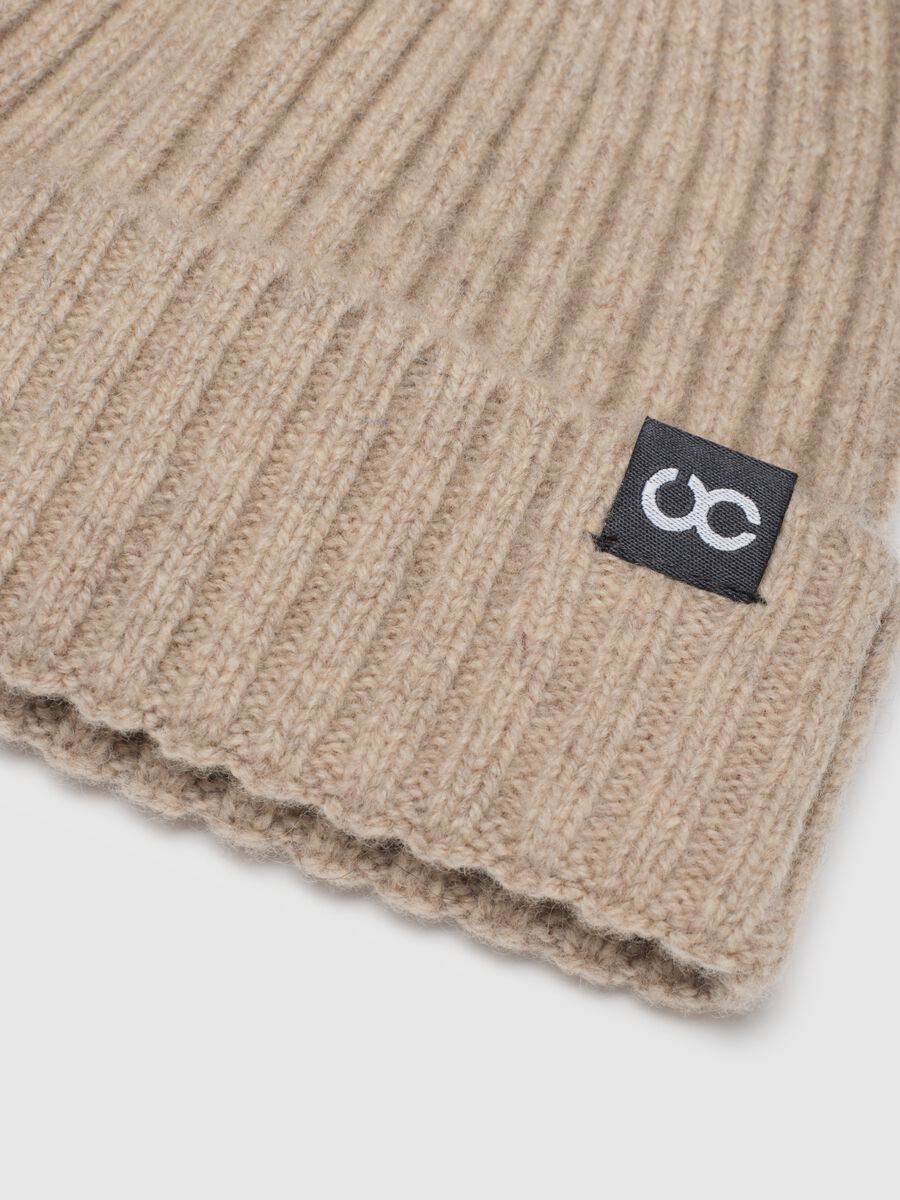 Berretto in pura lana beige_2