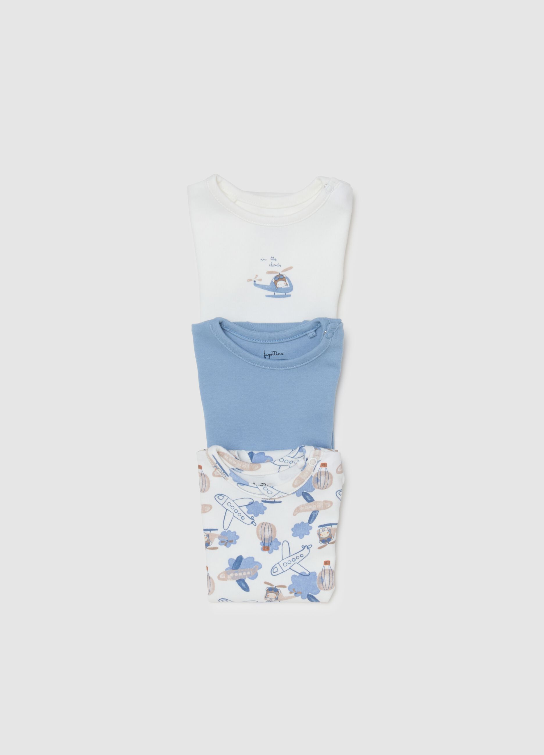Set of multicolour pure cotton newborn bodysuits