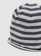 Children's grey striped hat in stretch cotton_2