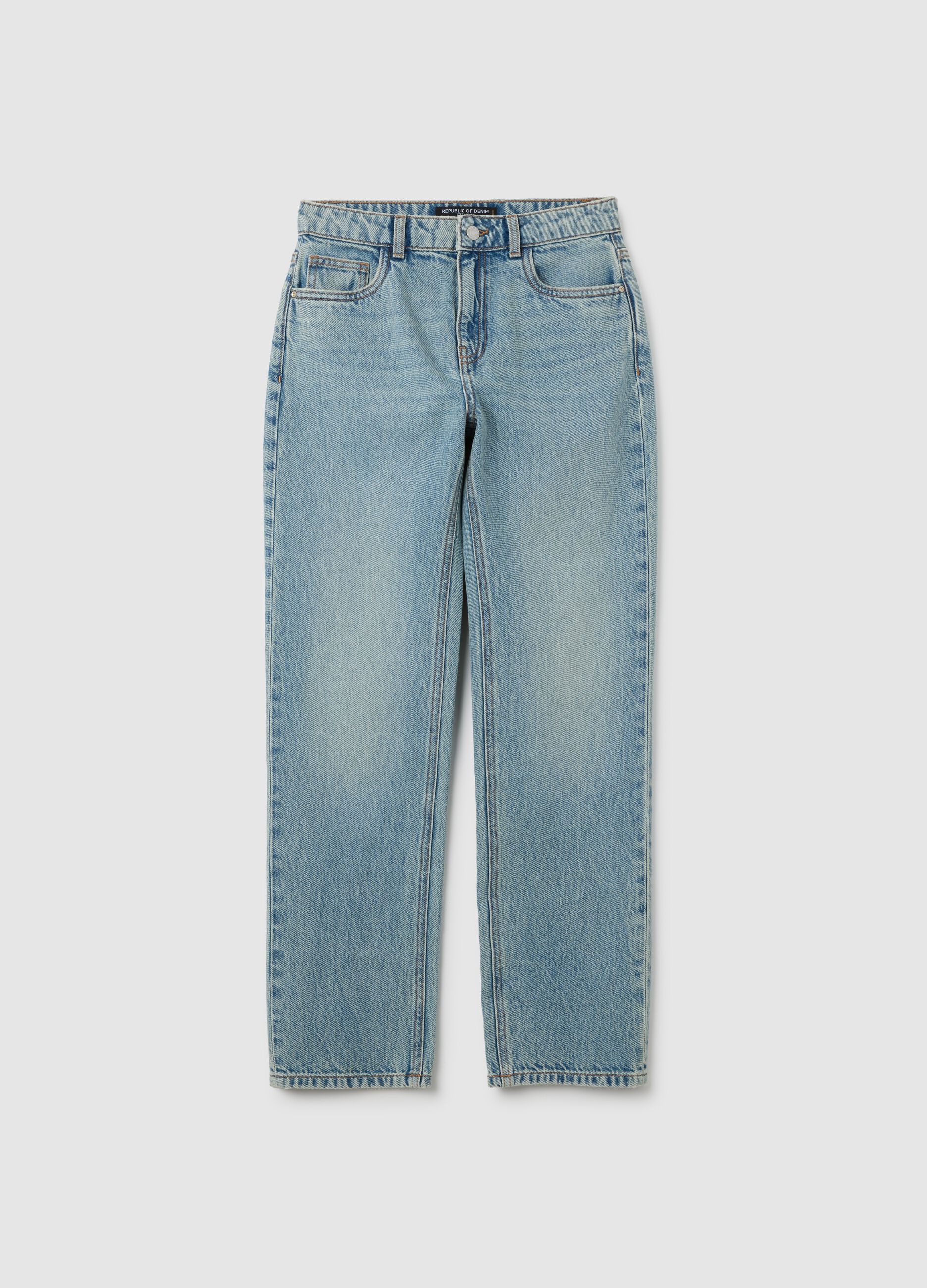 Women's jeans in pure cotton denim regular fit
