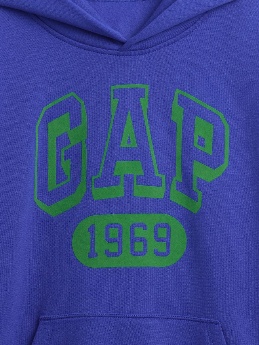 Blue hoodie for boys with logo_4