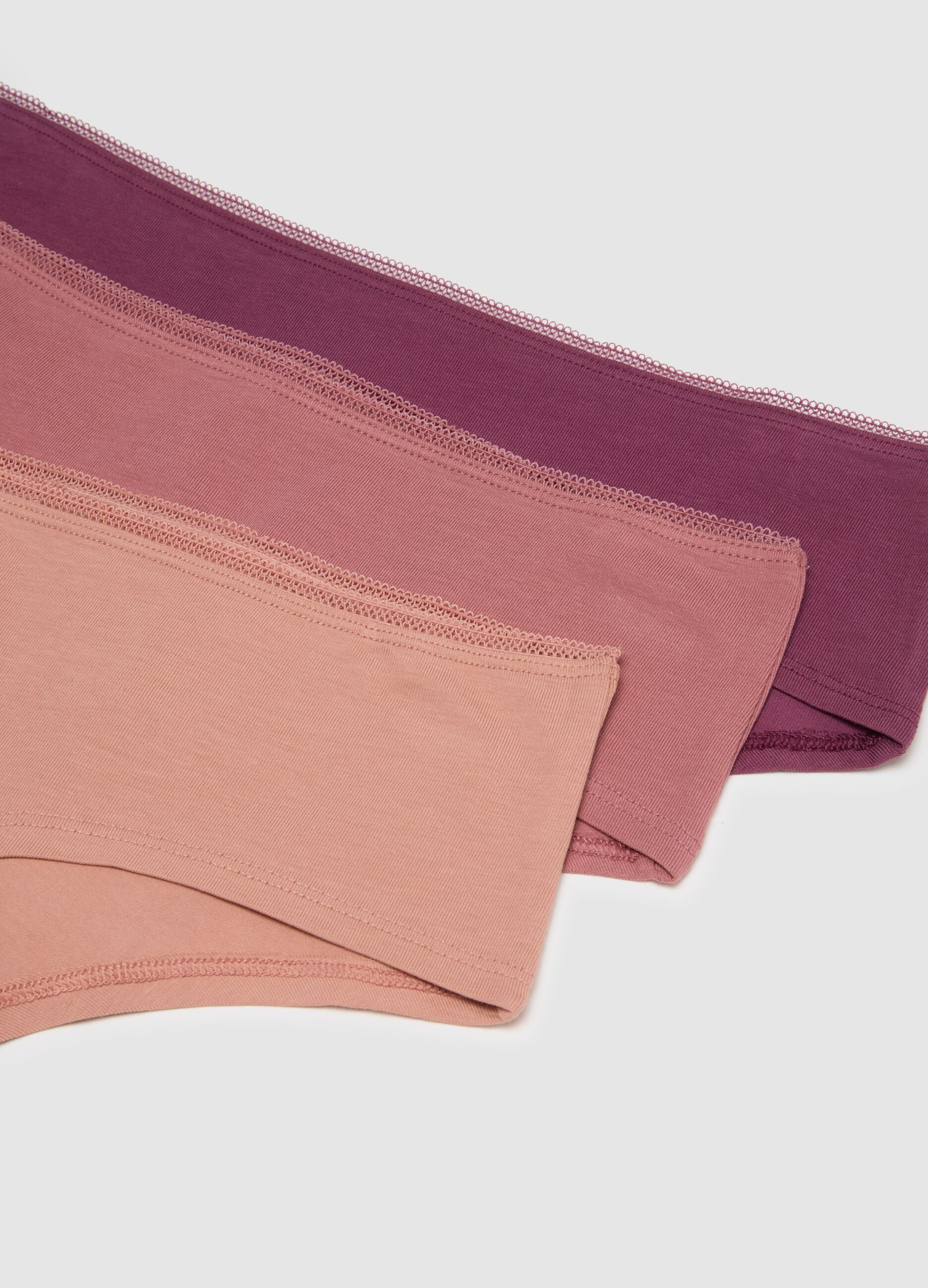 Tripack of elasticated cotton multicolour regular fit briefs