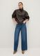 Wide Leg Pure Cotton Blue Jeans_0