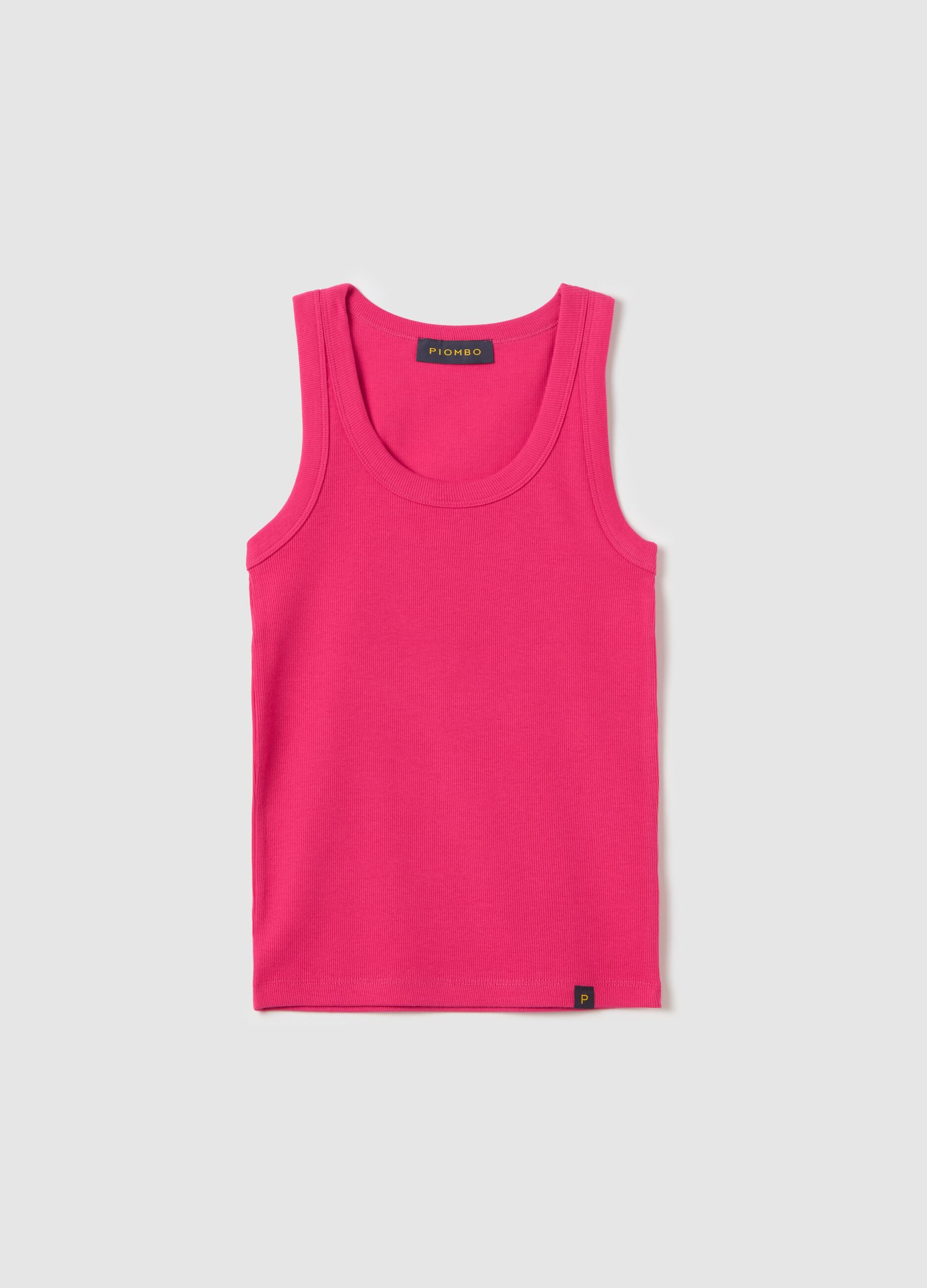 Fuchsia ribbed tank top