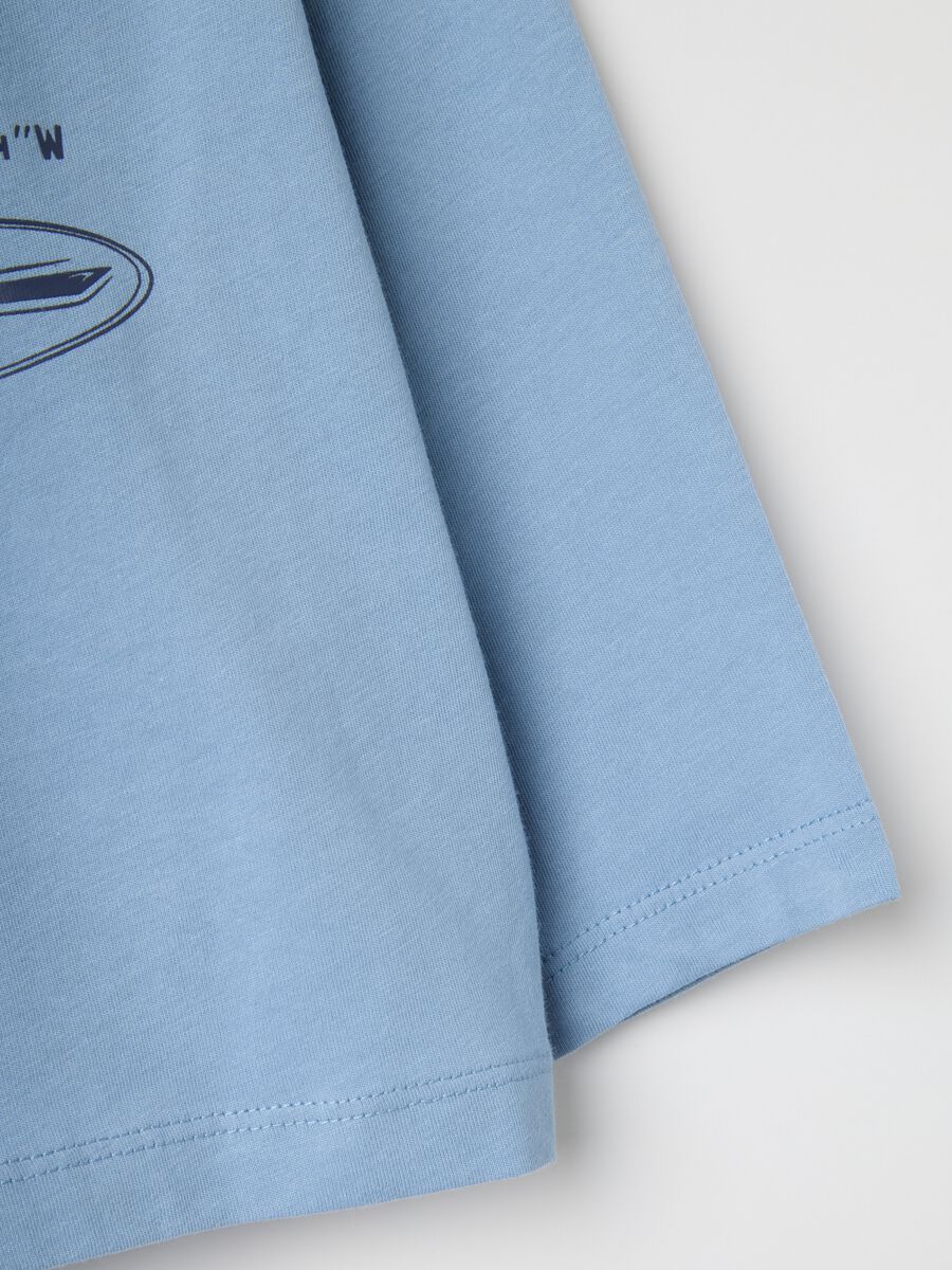 Blue cotton over fit children's T-shirt with print_3