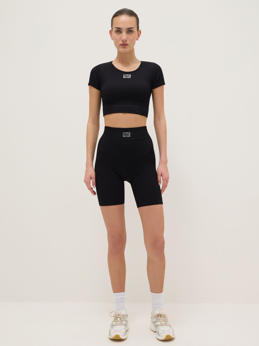 Black Boxy Fit Short Sleeve Sports T-shirt_1