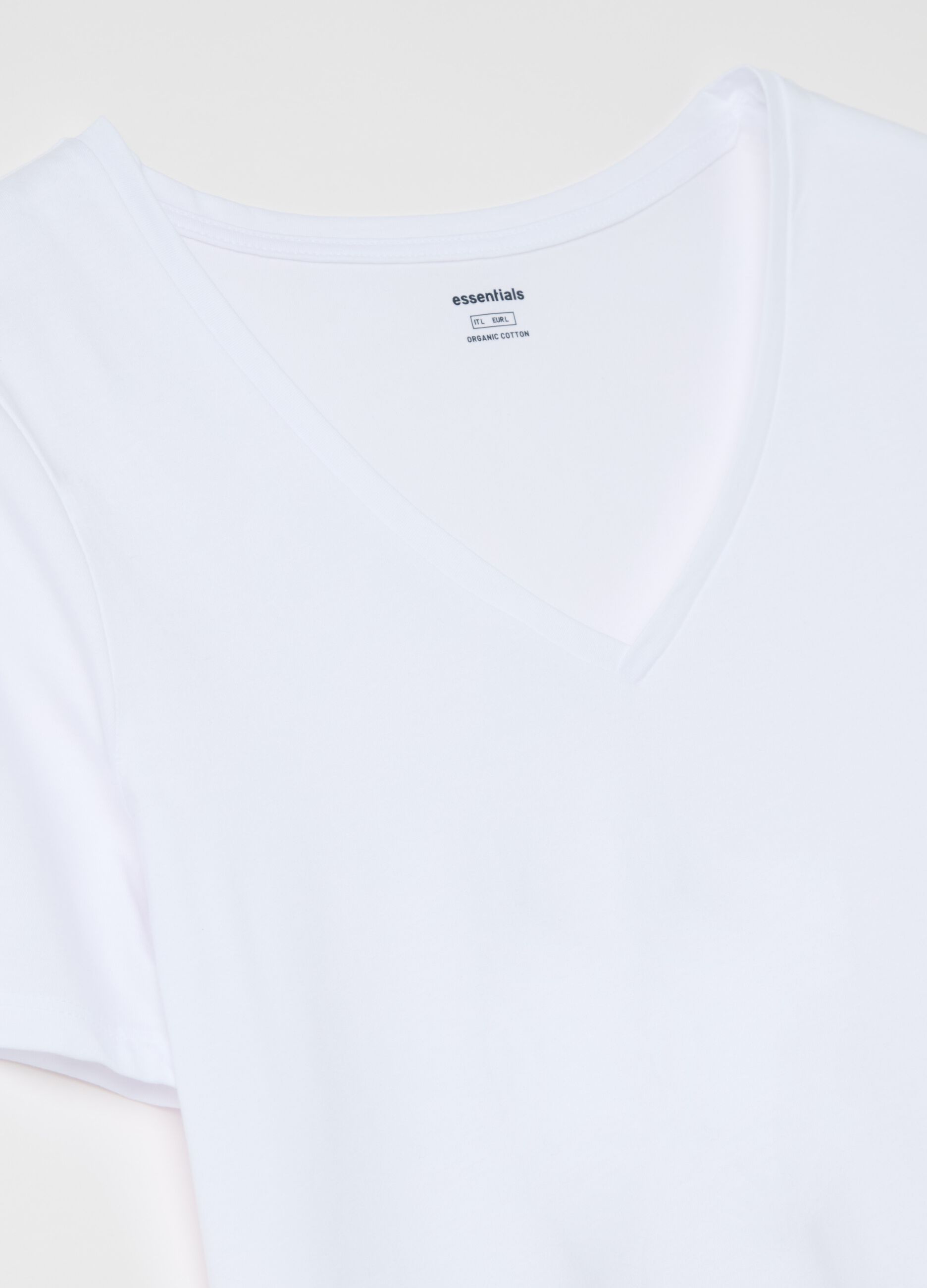 T-shirt Essential in cotone con scollo a V