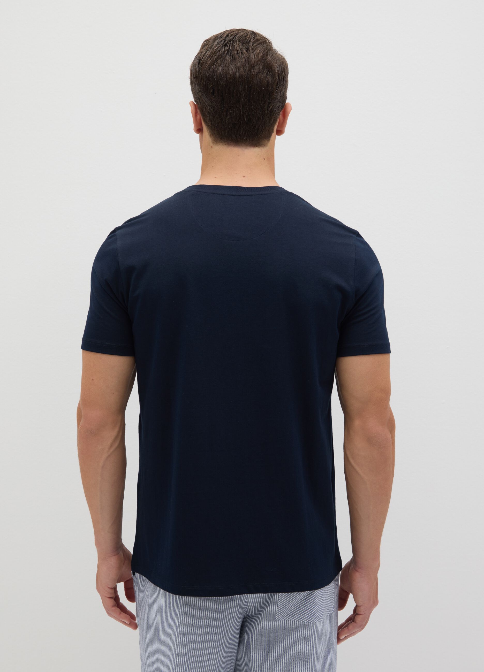 Blue T-shirt in Supima cotton