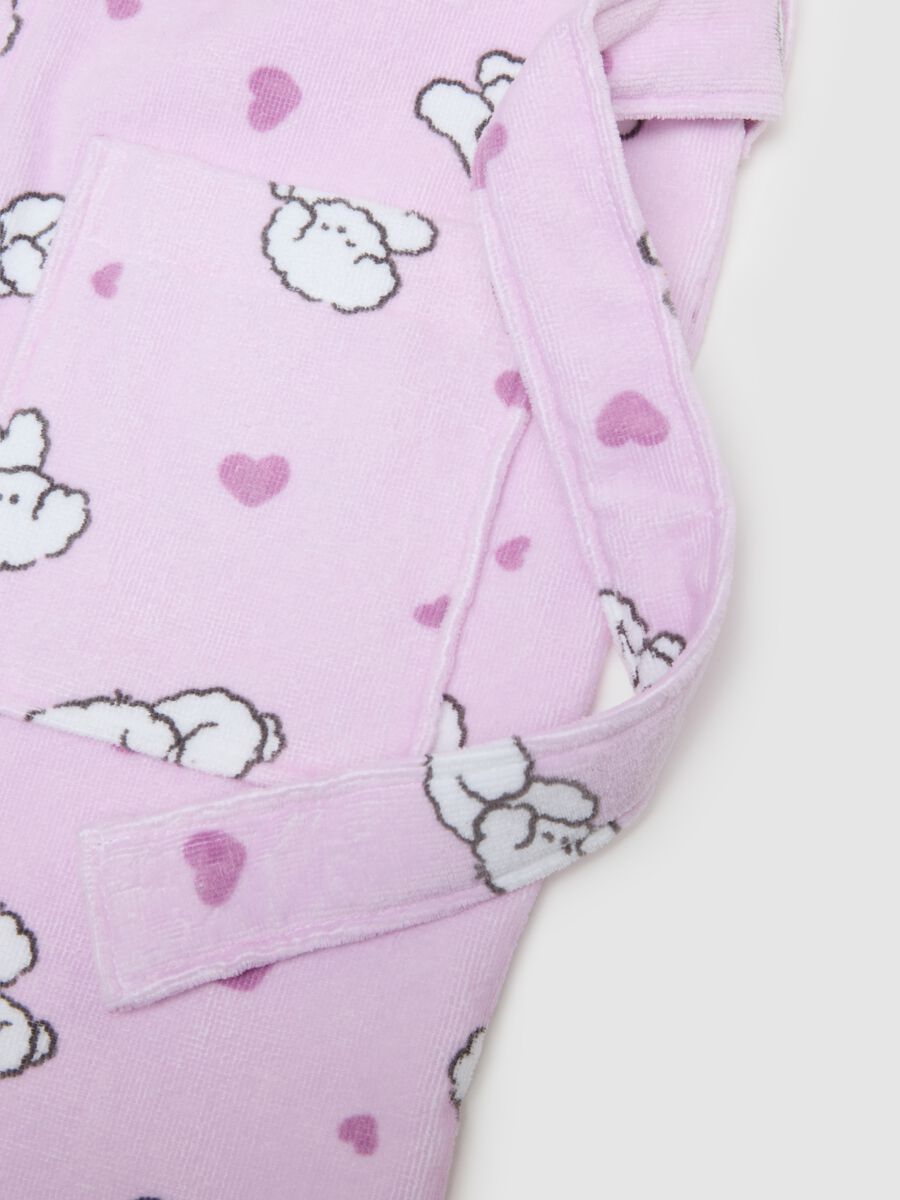 Multicolour pure cotton girl's bathrobe with designs_2