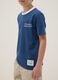 Boys' blue pure cotton T-shirt, relaxed fit with white collar_2