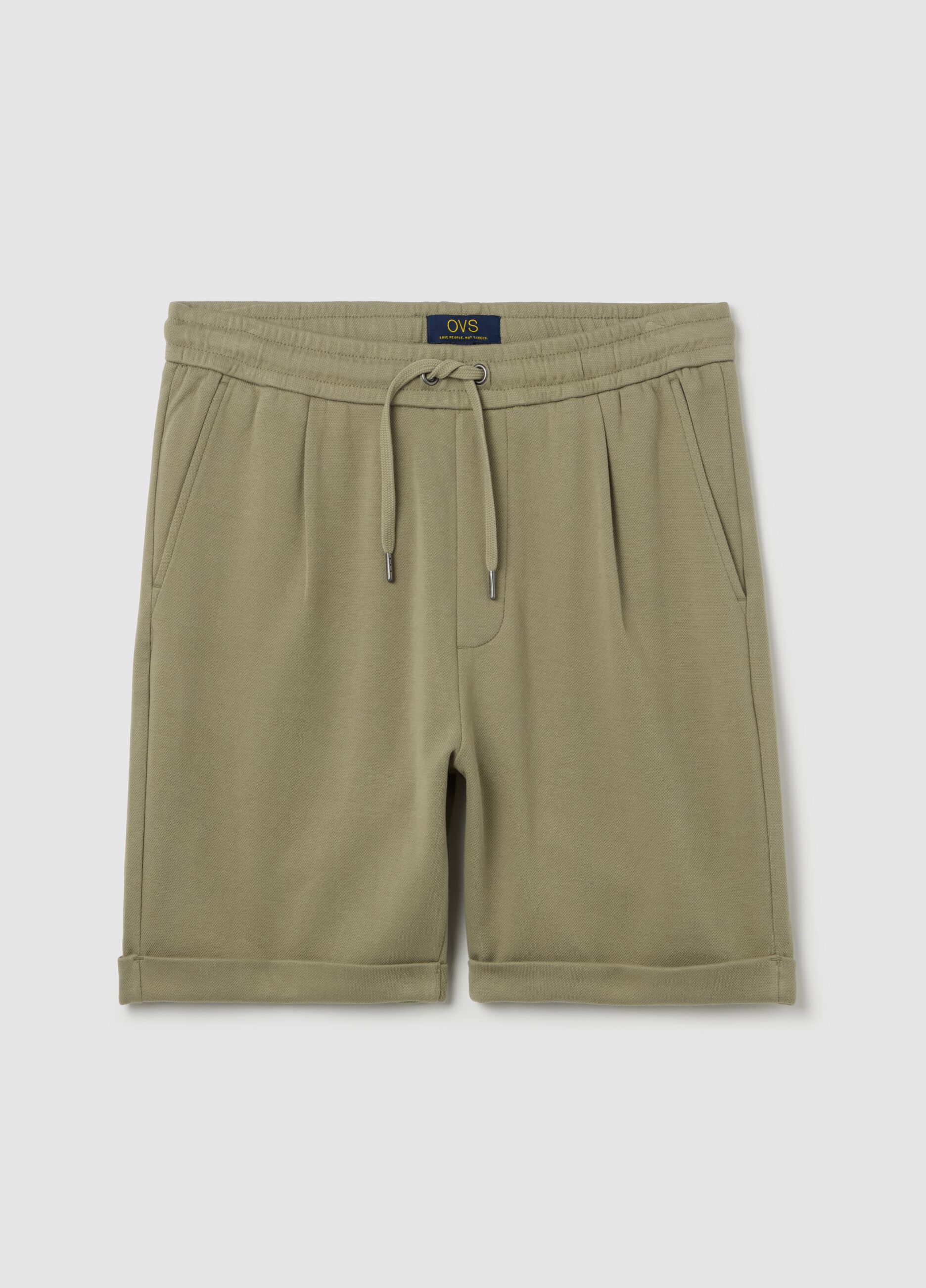 Chino Bermuda shorts in cotton with drawstring