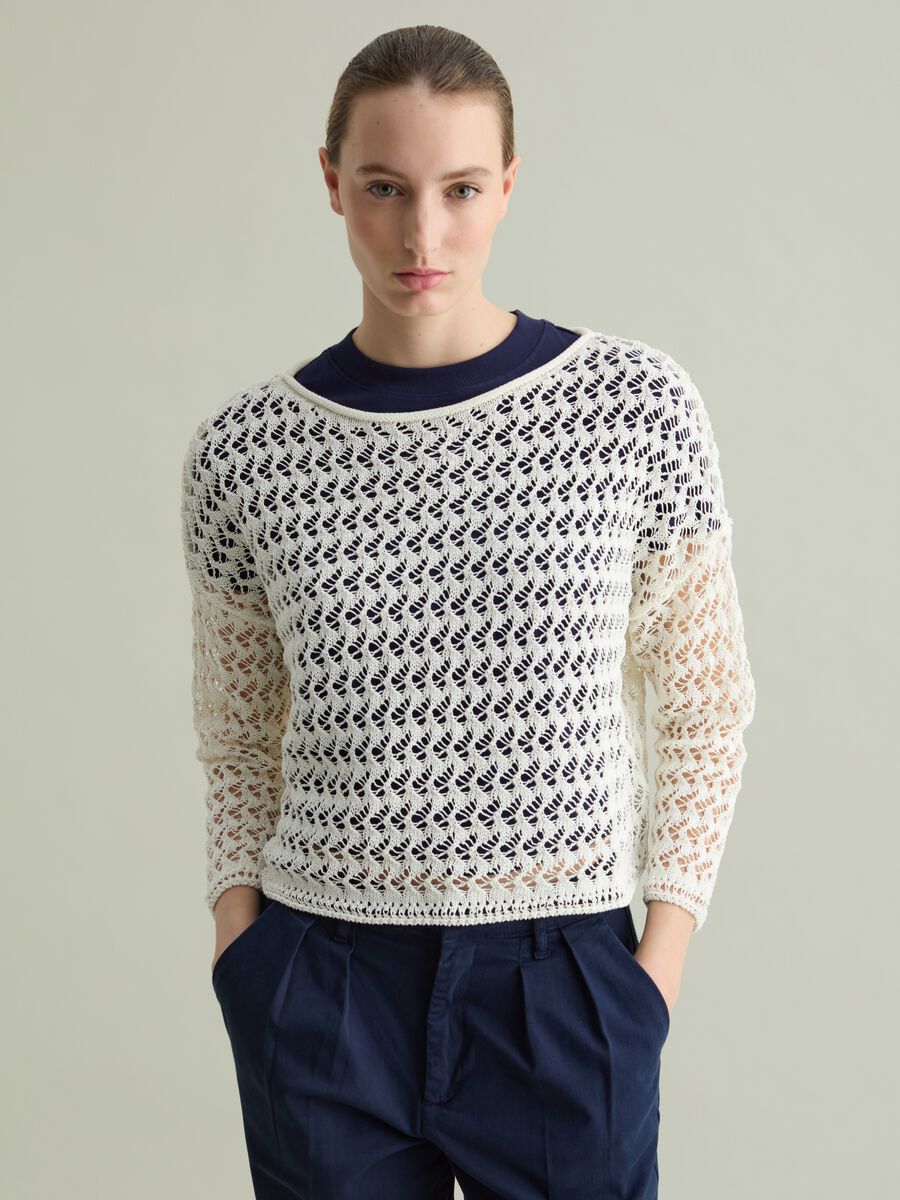 Knit top with boat neck_0
