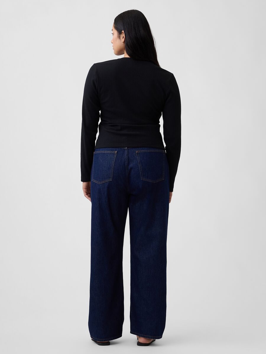 Jeans denim in puro cotone a gamba dritta_5
