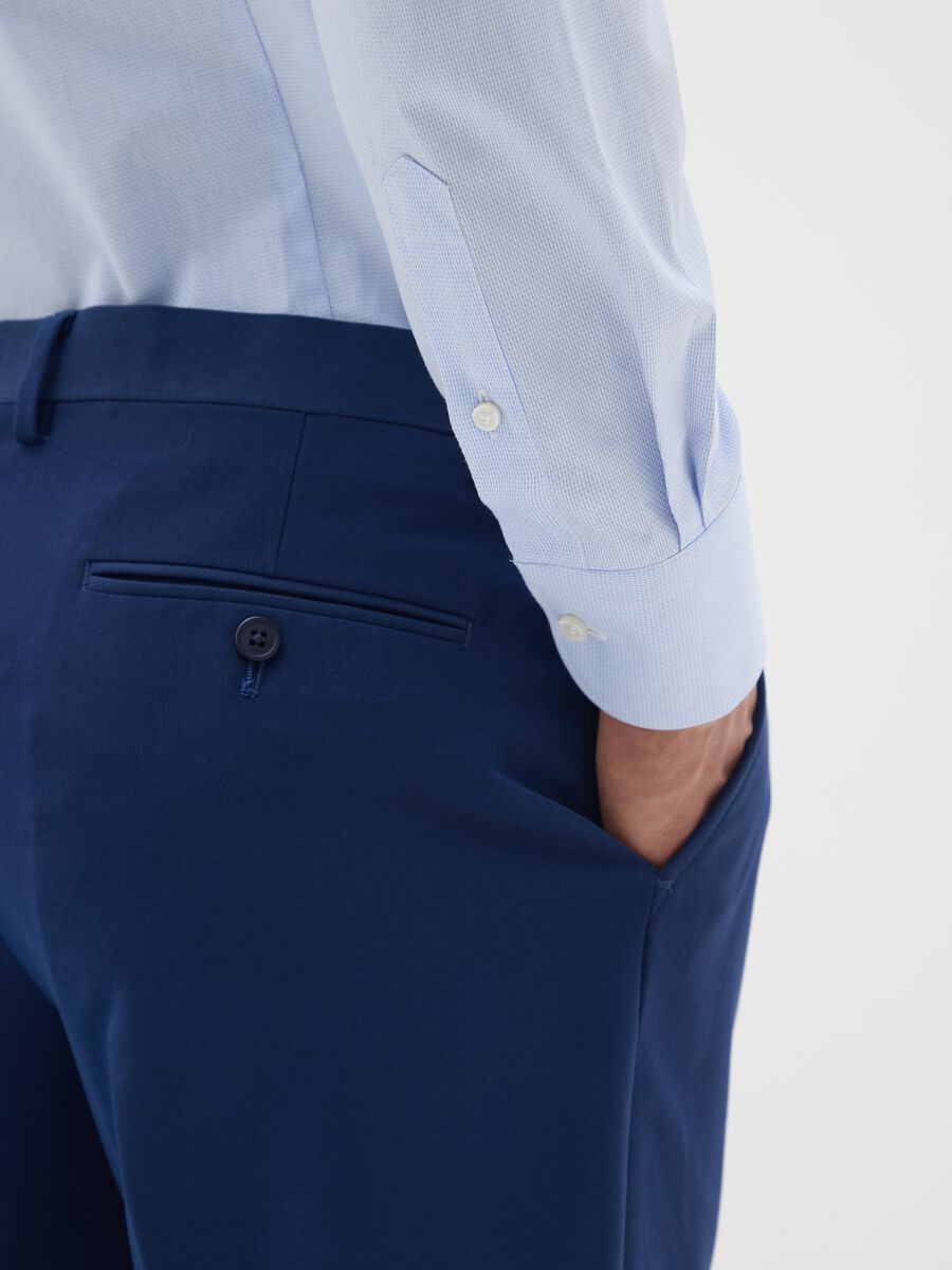 Light blue shirt in pure cotton slim fit with French collar_3