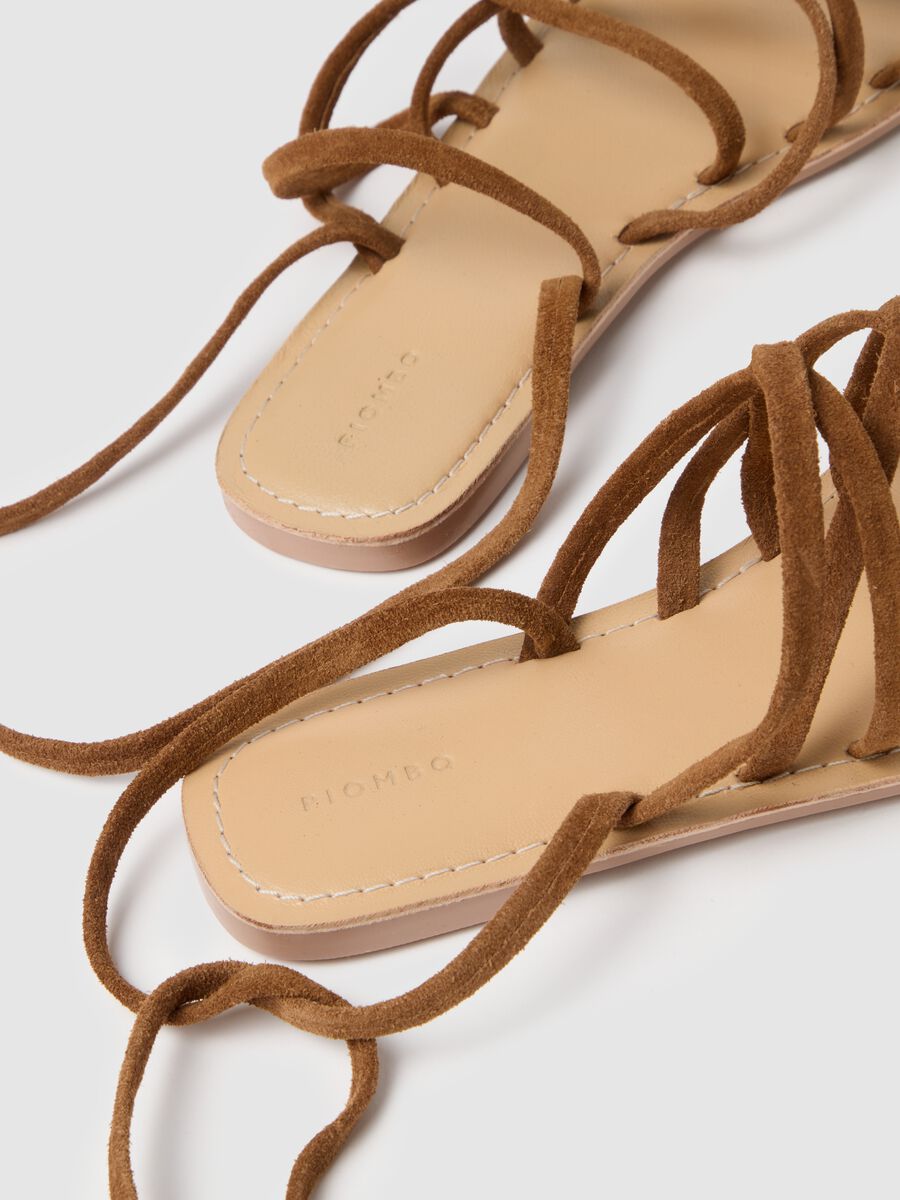 Women's multicolour genuine leather sandals with laces_1