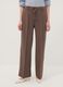 Brown stretch-viscose straight-fit trousers_1