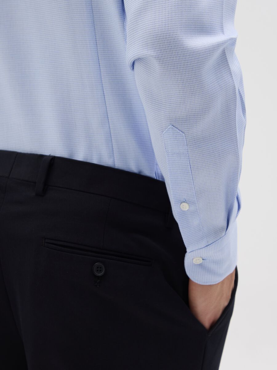 Men's Light Blue Pure Cotton Slim Fit Shirt_2
