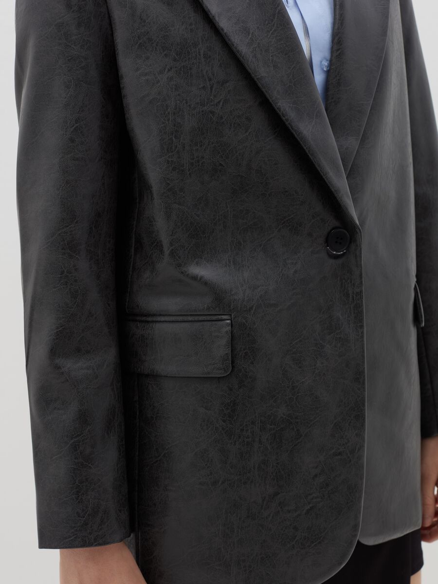 Glossy-effect acid-wash blazer_2