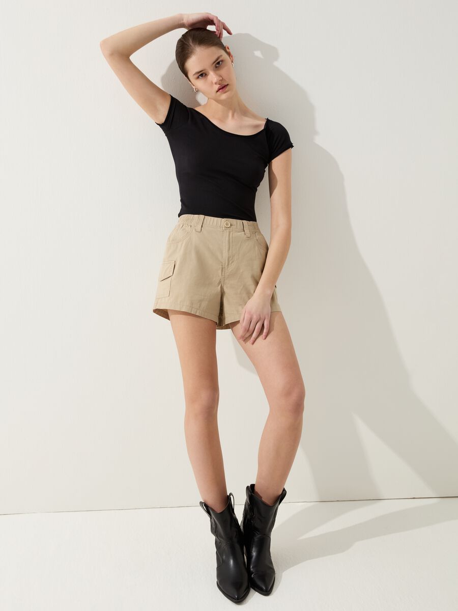Cotton cargo shorts_0