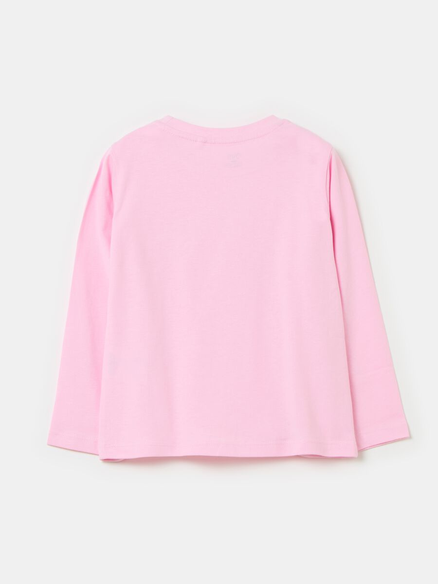 Long-sleeved T-shirt with print and diamantés_1