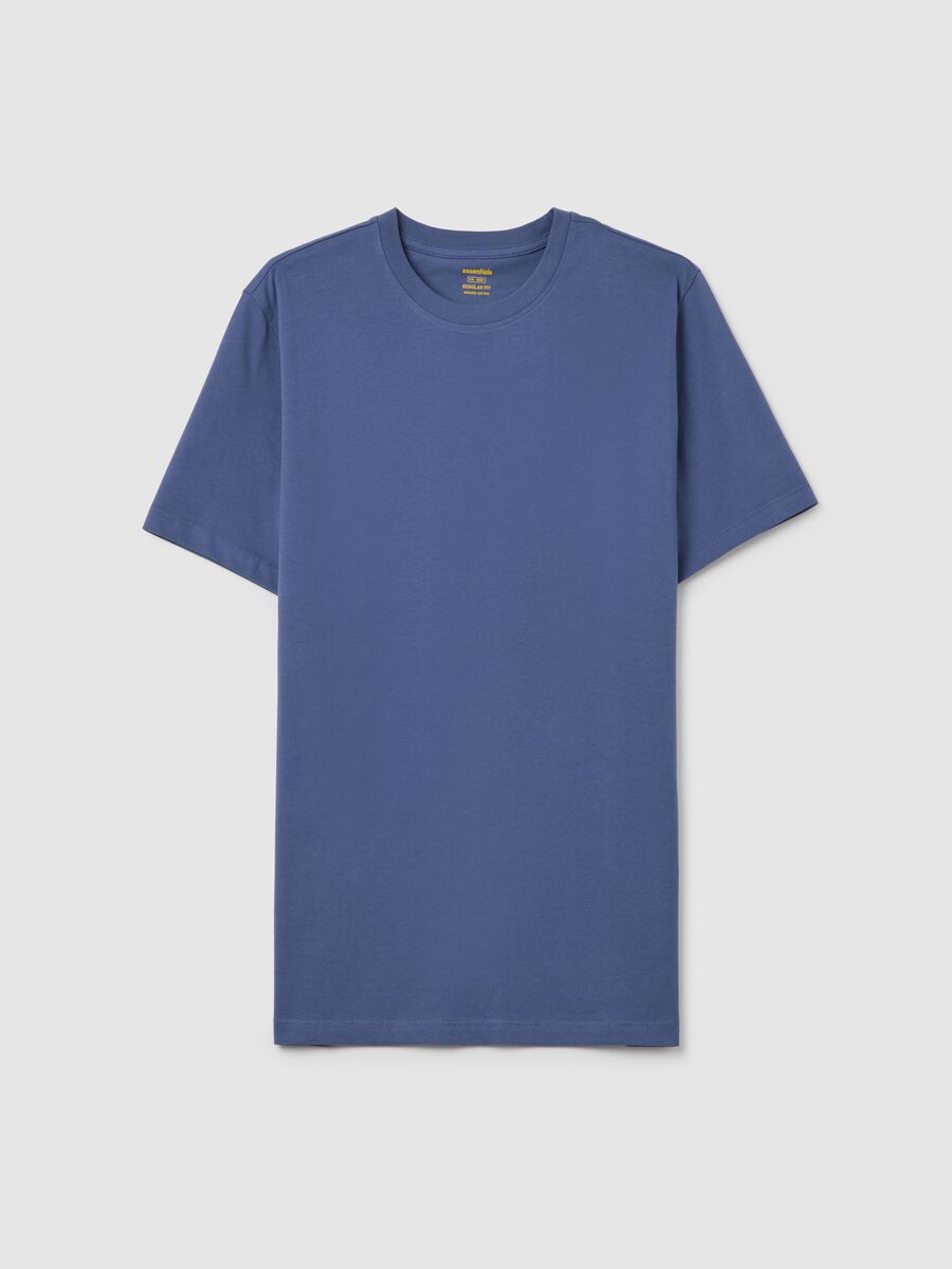 Men's blue pure cotton regular fit T-shirt_4