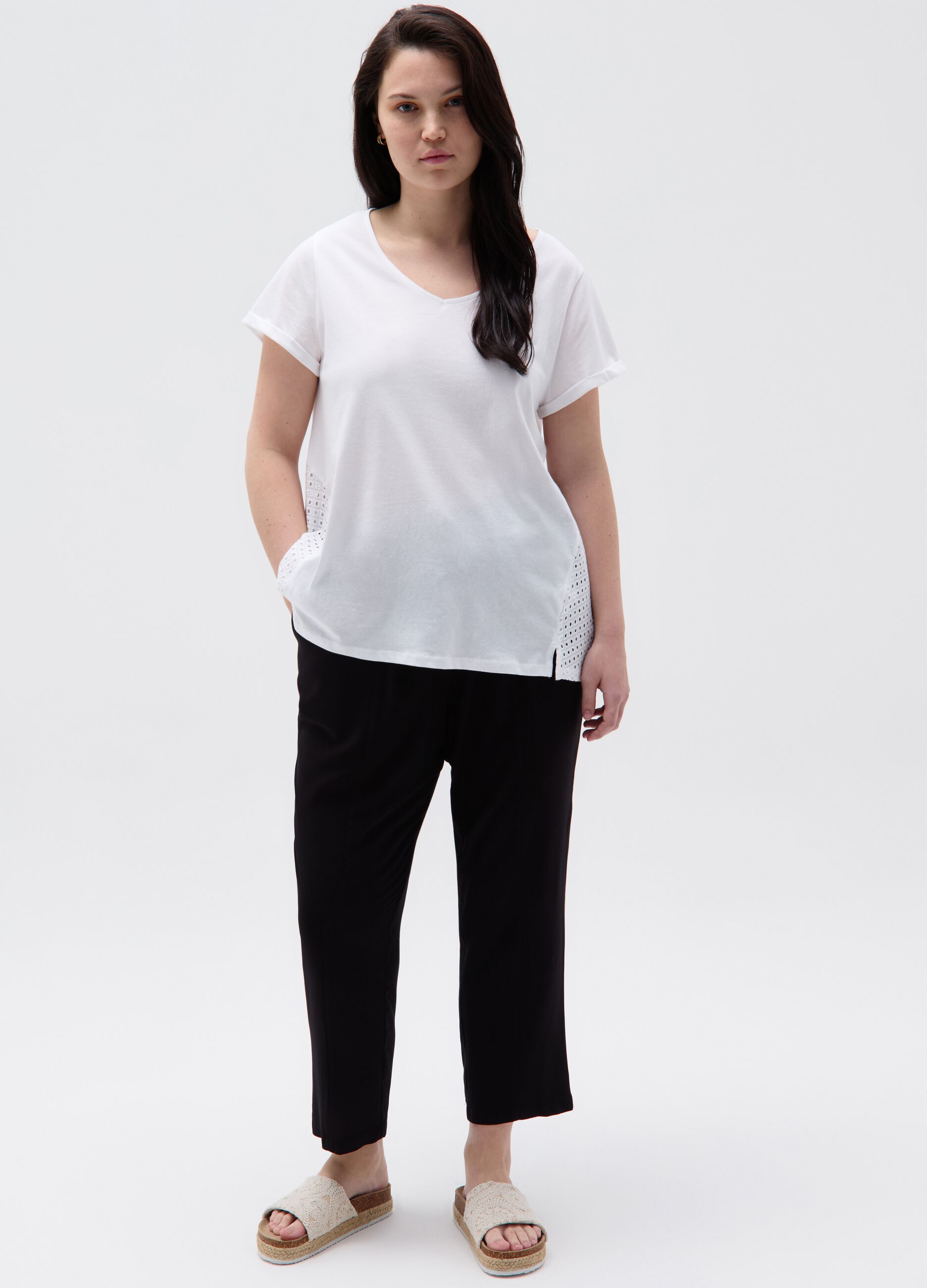 Curvy crop joggers with drawstring