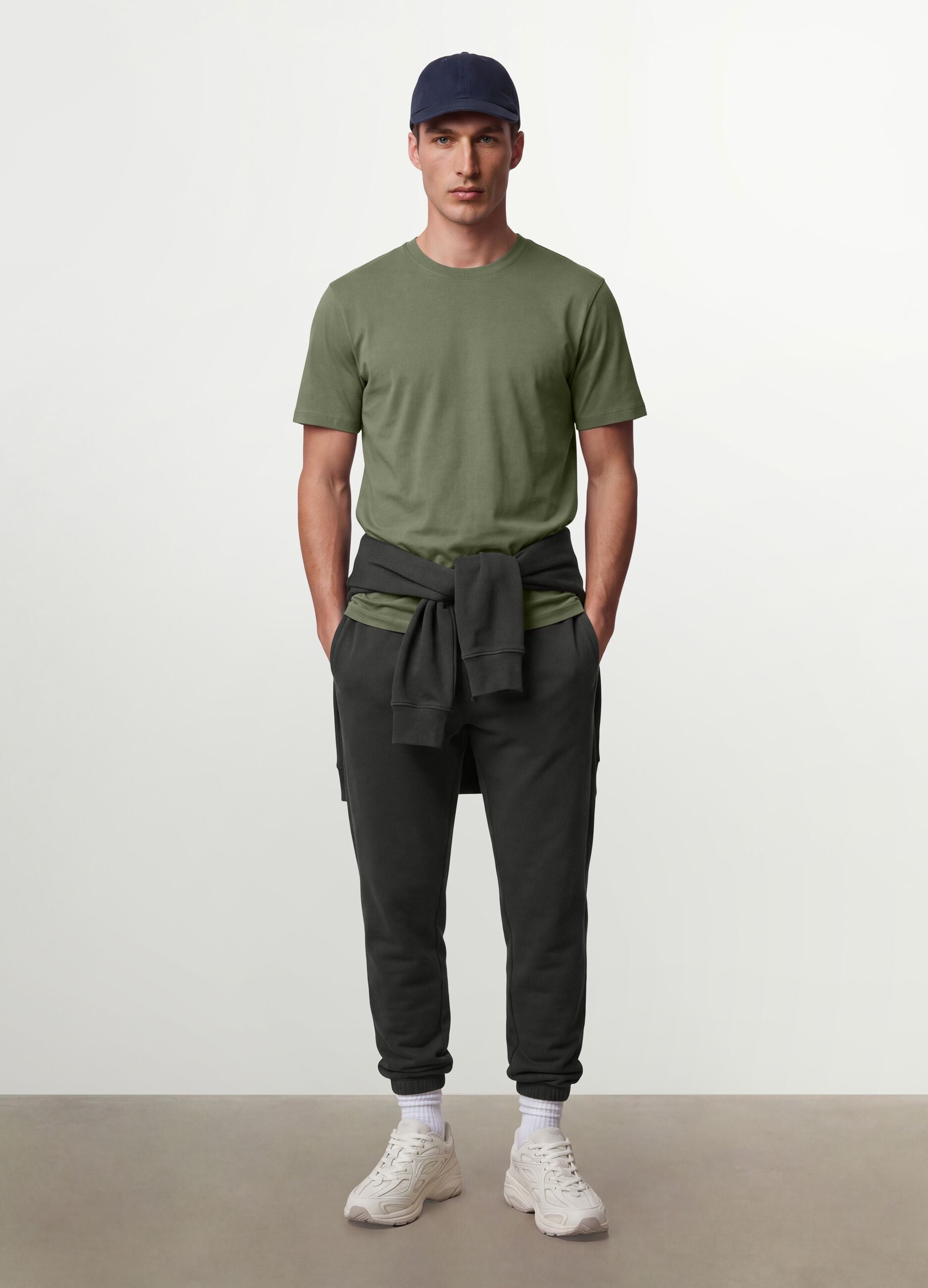 Green regular-fit T-shirt in pure organic cotton jersey