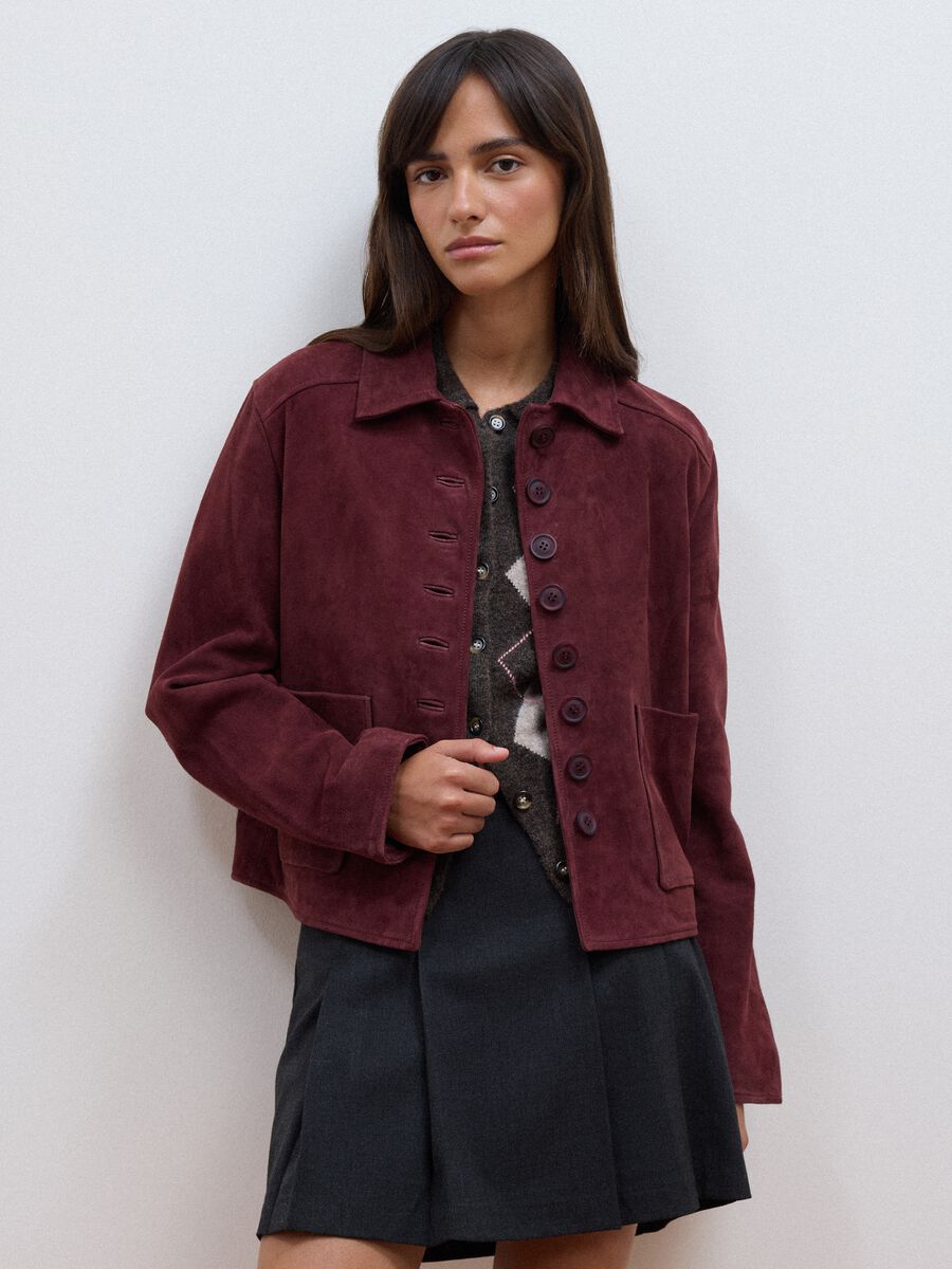 Giacca rossa in vera pelle regular fit_2