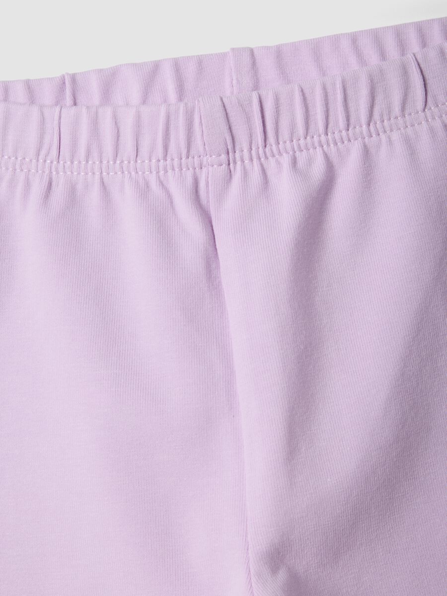Pink slim-fit stretch organic cotton leggings for baby girls_2