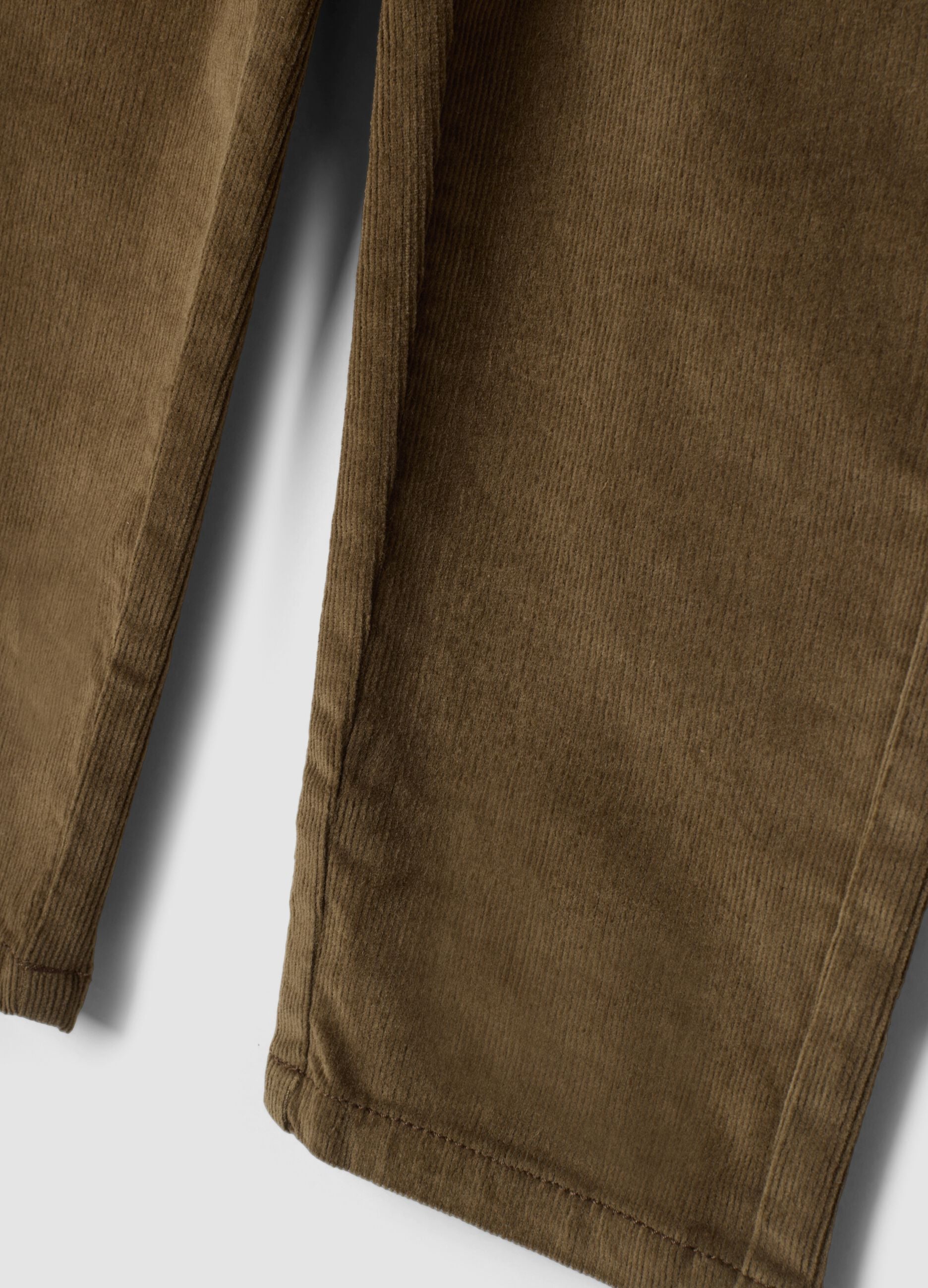 Brown ribbed stretch cotton trousers