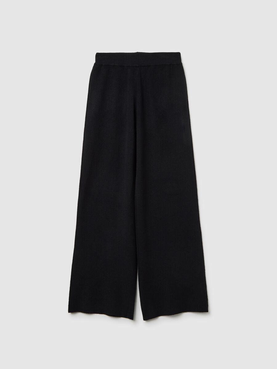 Pantaloni a palazzo neri regular fit_4