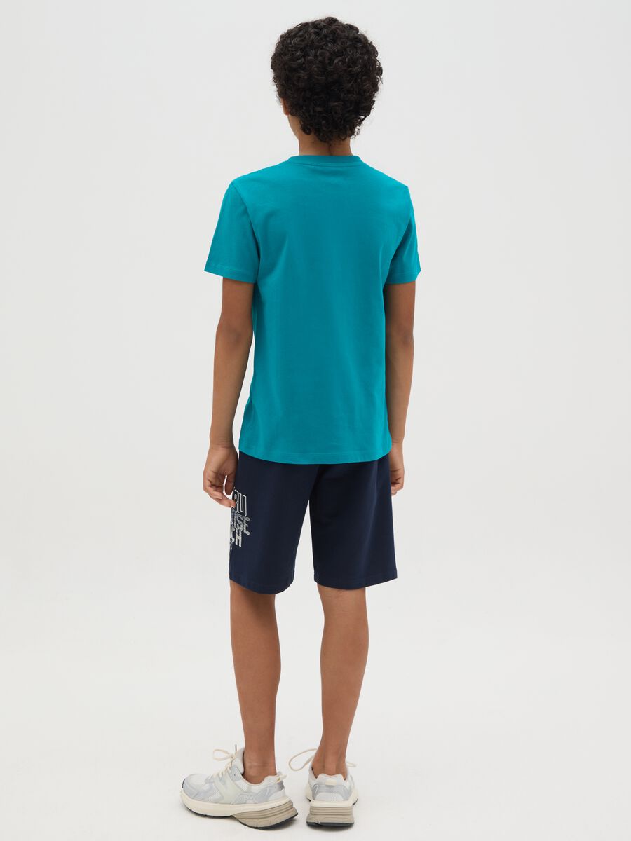 Blue shorts in 100% cotton_1