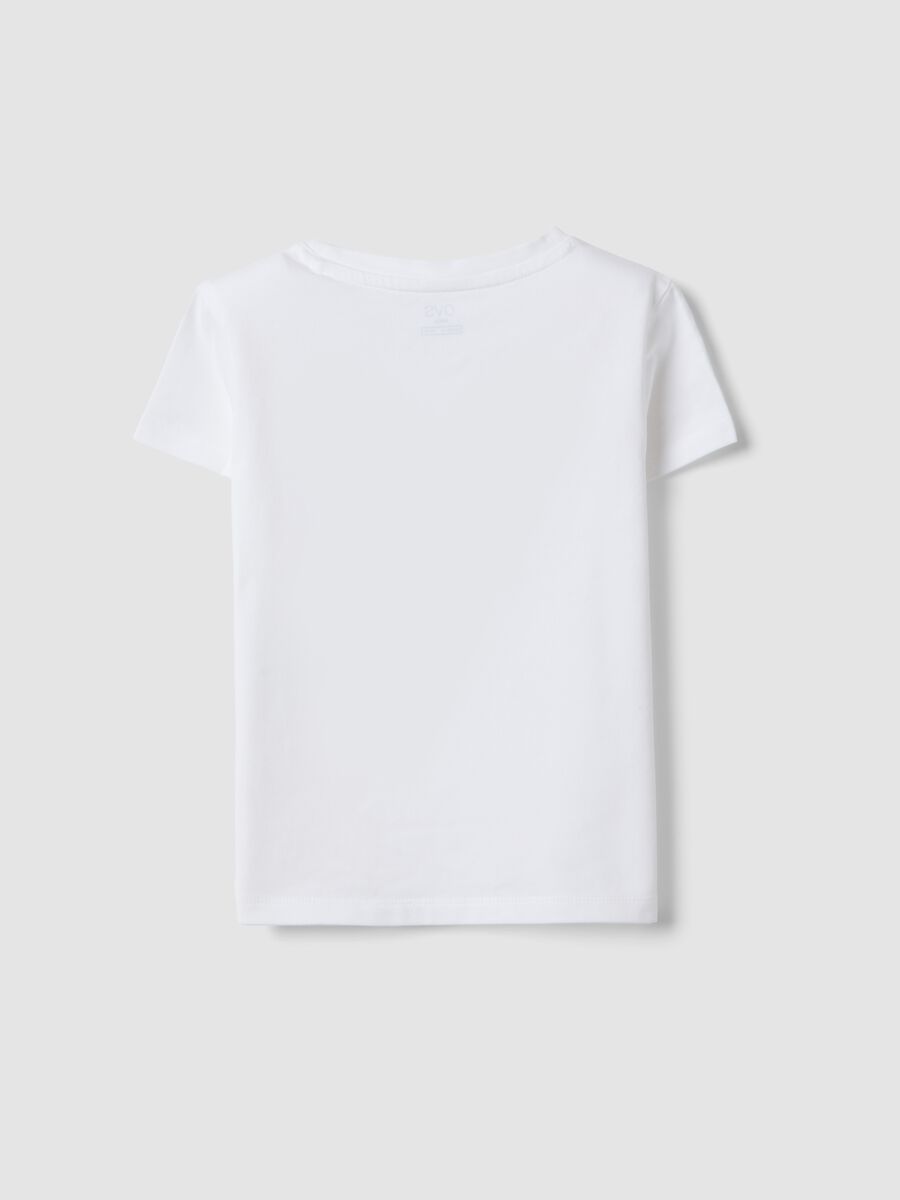 T-shirt in cotone elasticizzato bianco da bambina regular fit_1
