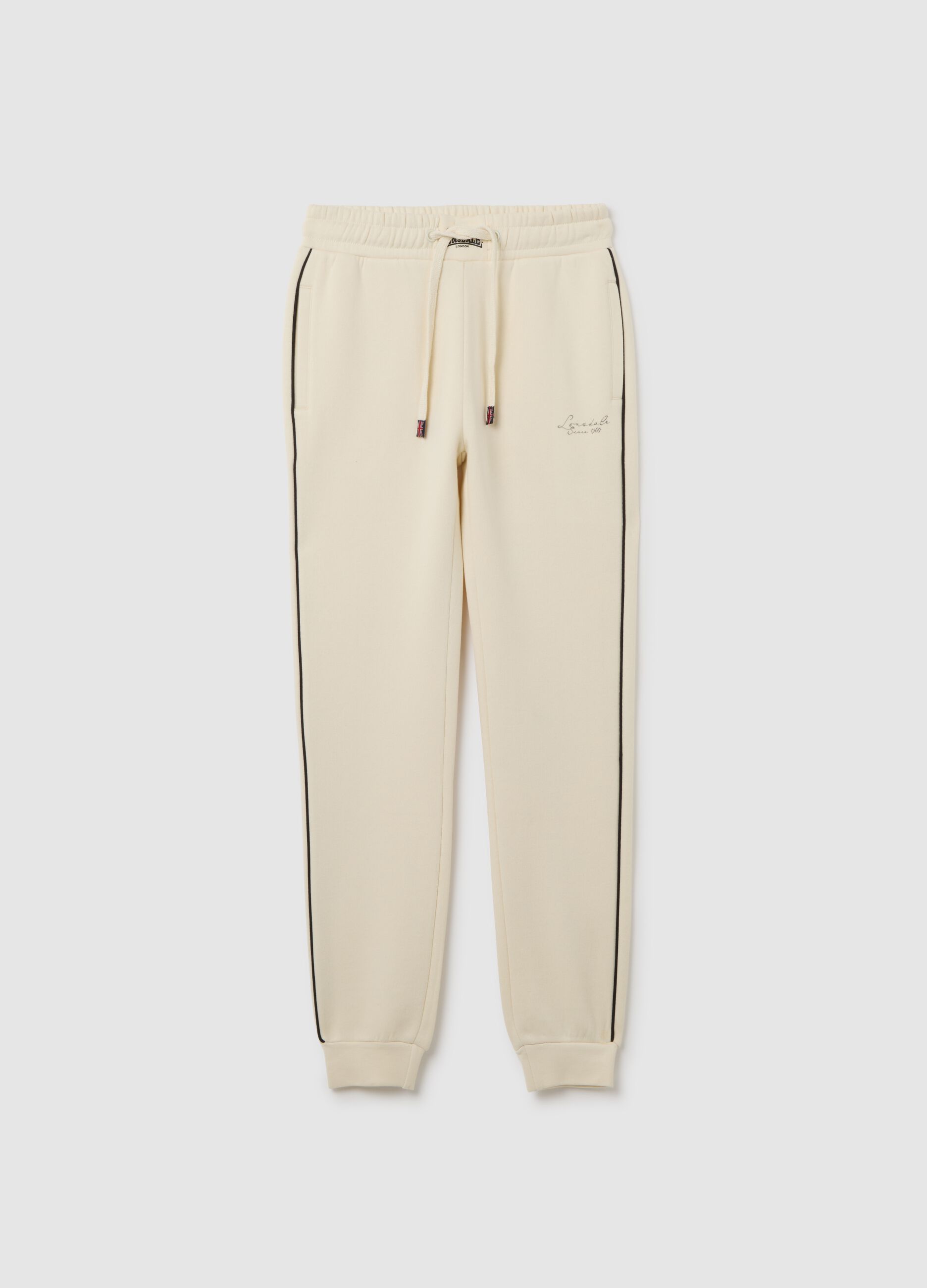 Pantaloni in misto cotone beige regular fit